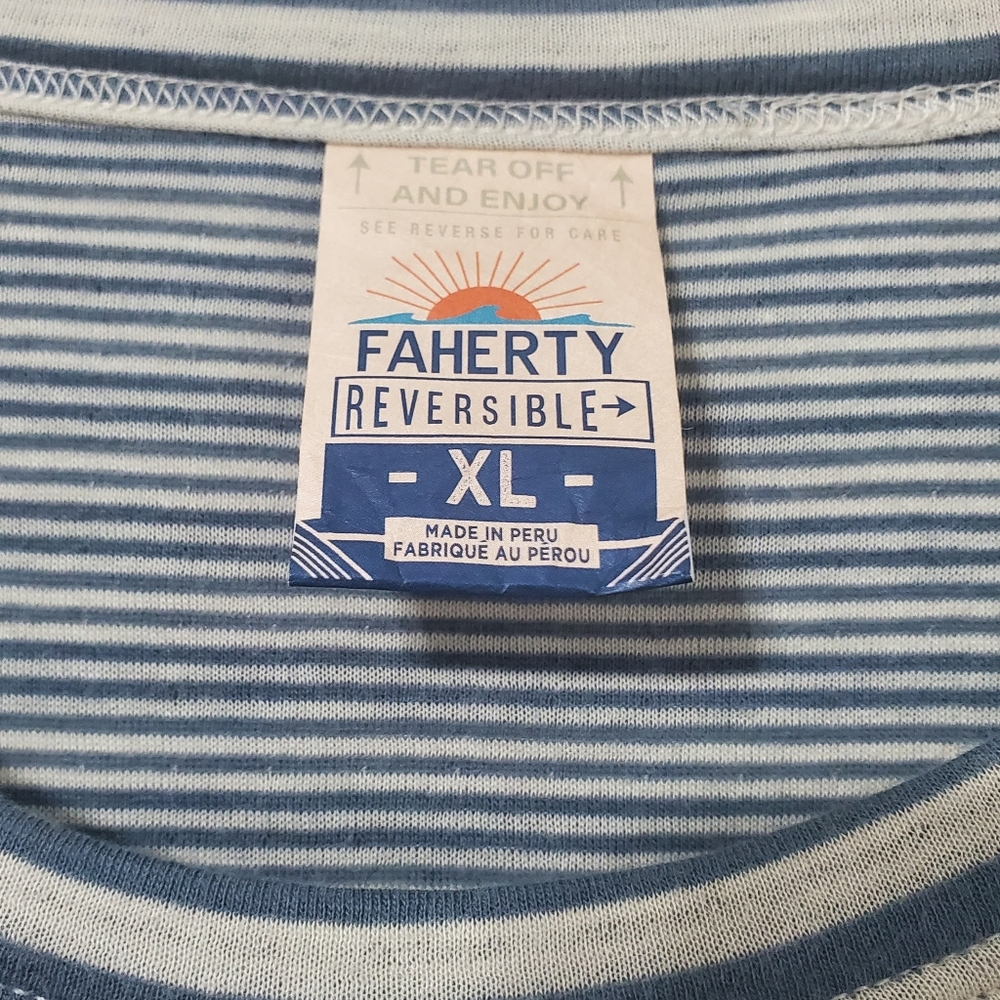 Faherty Cloud Reversible Long Sleeve Tee Marine I… - image 7